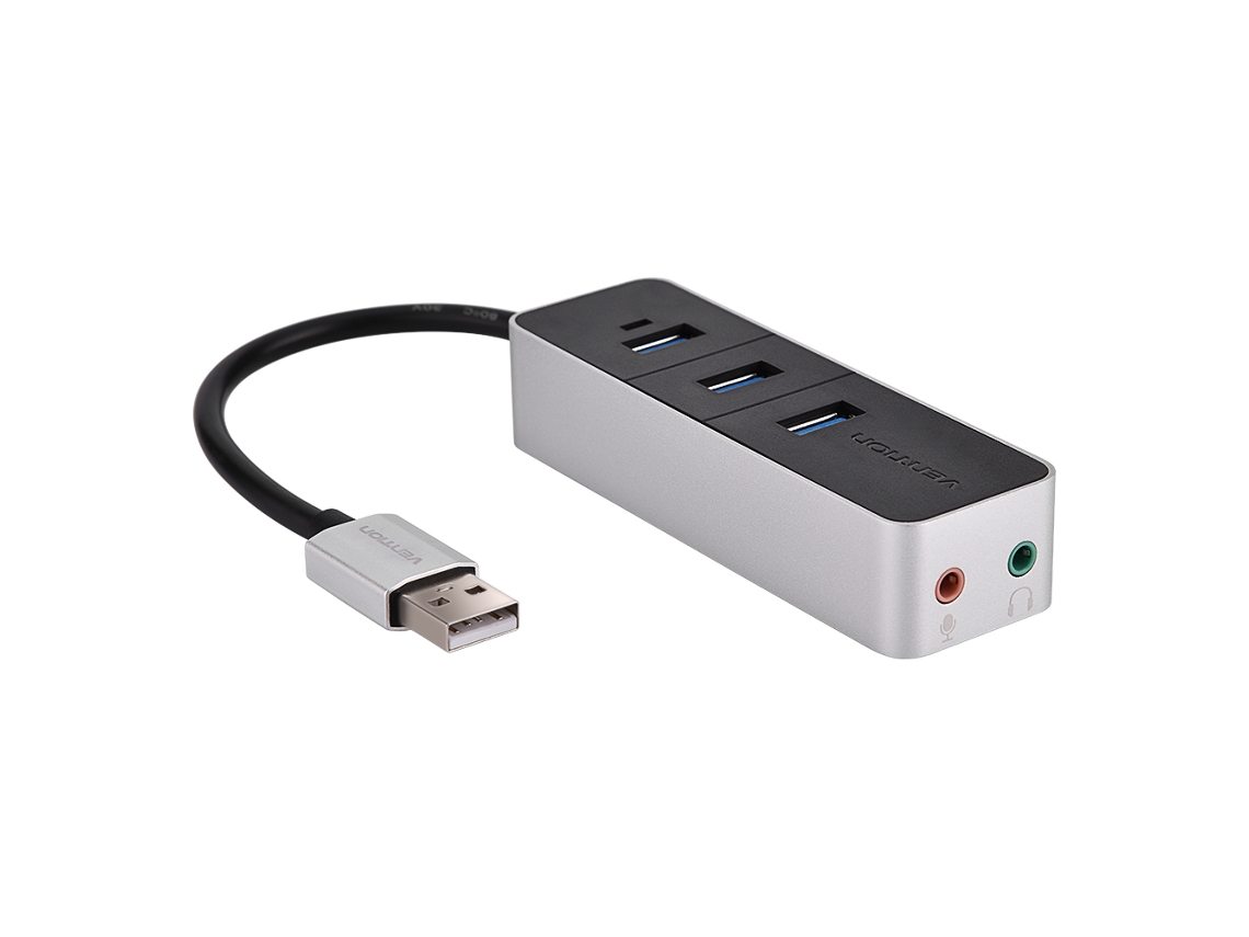 Usb2.0 Hub Expande Tres Puertos Usb, Admite Salida De Audio De Micrófono Y Auriculares