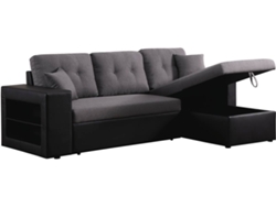 Sofá HABITAT Y JARDÍN Axel (Negro - Tela - 233 x 146 x 86 cm)