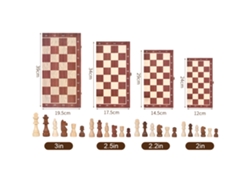Juego De Ajedrez De Madera 3 En 1 Con Damas Y Backgammon, Portátil Para Adultos Y Niños.