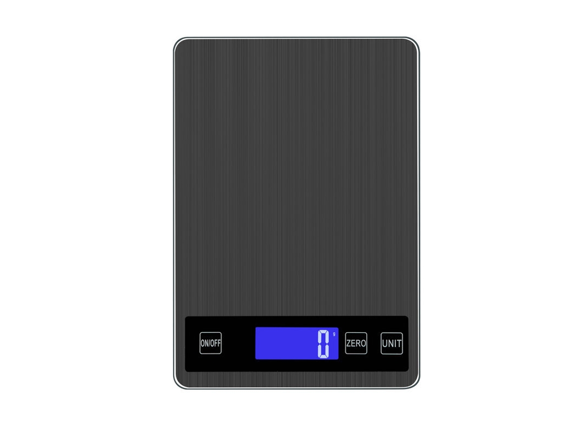 Báscula de cocina digital, báscula electrónica recargable de acero inoxidable con pantalla LCD, 10 kg/1 g, color negro Digitallab