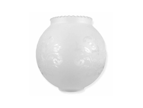 Tulipa de cristal bola mate con dos bocas de 14 cm boca de 4cm