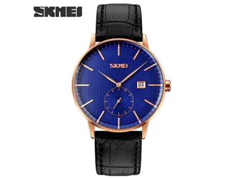 Relojes de Pulsera para Hombre,Relojes analógicos de Cuarzo para Hombre con Correa de Cuero-Azul LUUCOZK