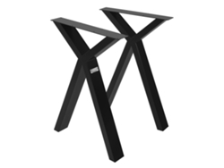 Set de 2 Patas de mesa industrial ML-Design 50 x AL 72 cm negro acero en forma de X