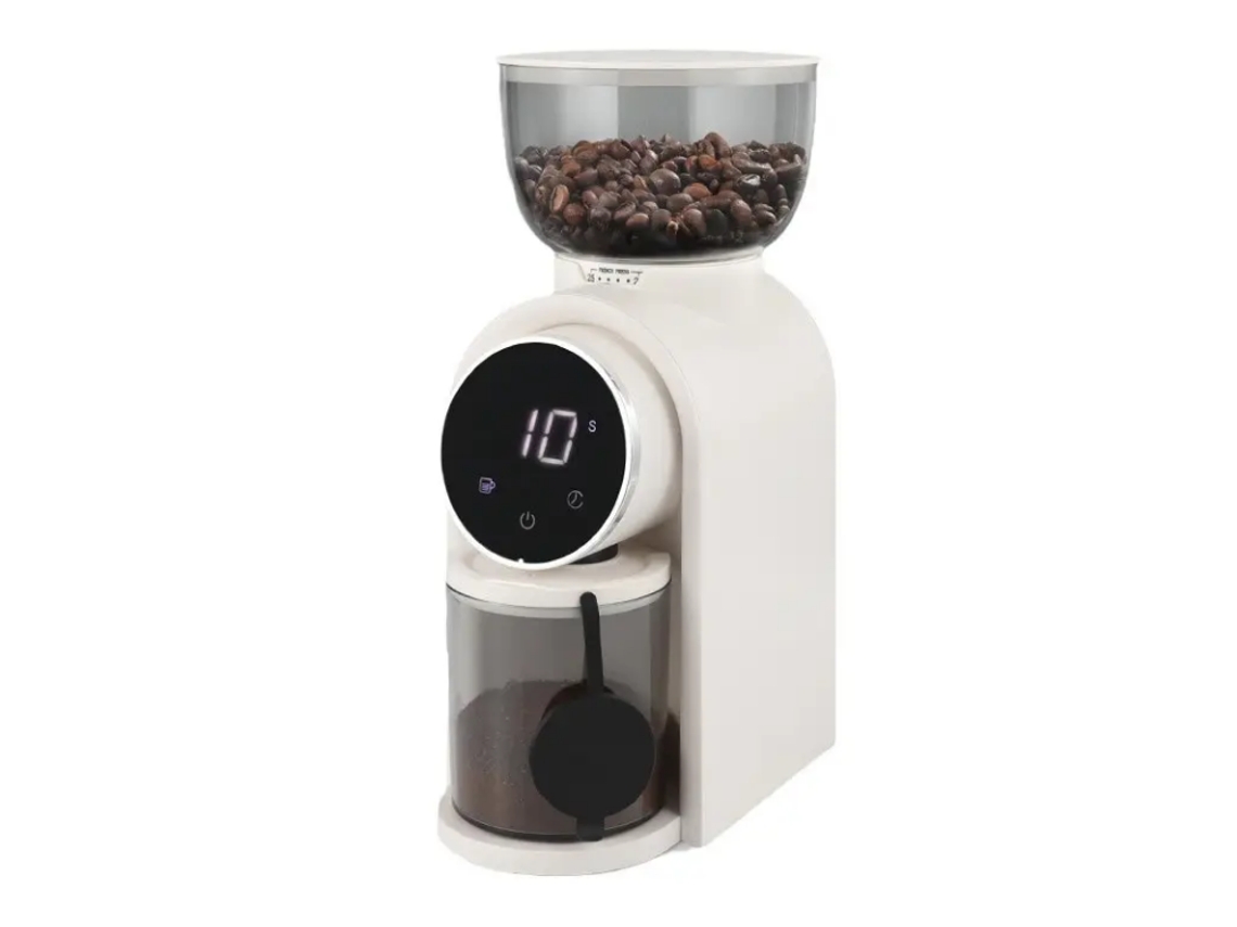 Molinillo De Café Eléctrico Inteligente Con Núcleo De Acero, Grande Para Casa Y Comercio (blanco Mate 683, Norma Europea)