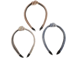Conjunto De Diadema De 3 Piezas Para Mujer Con Lentejuelas Anchas, Tiara De Diamantes De Imitación Y Cuentas, Elegante Conjunto De Tocado
