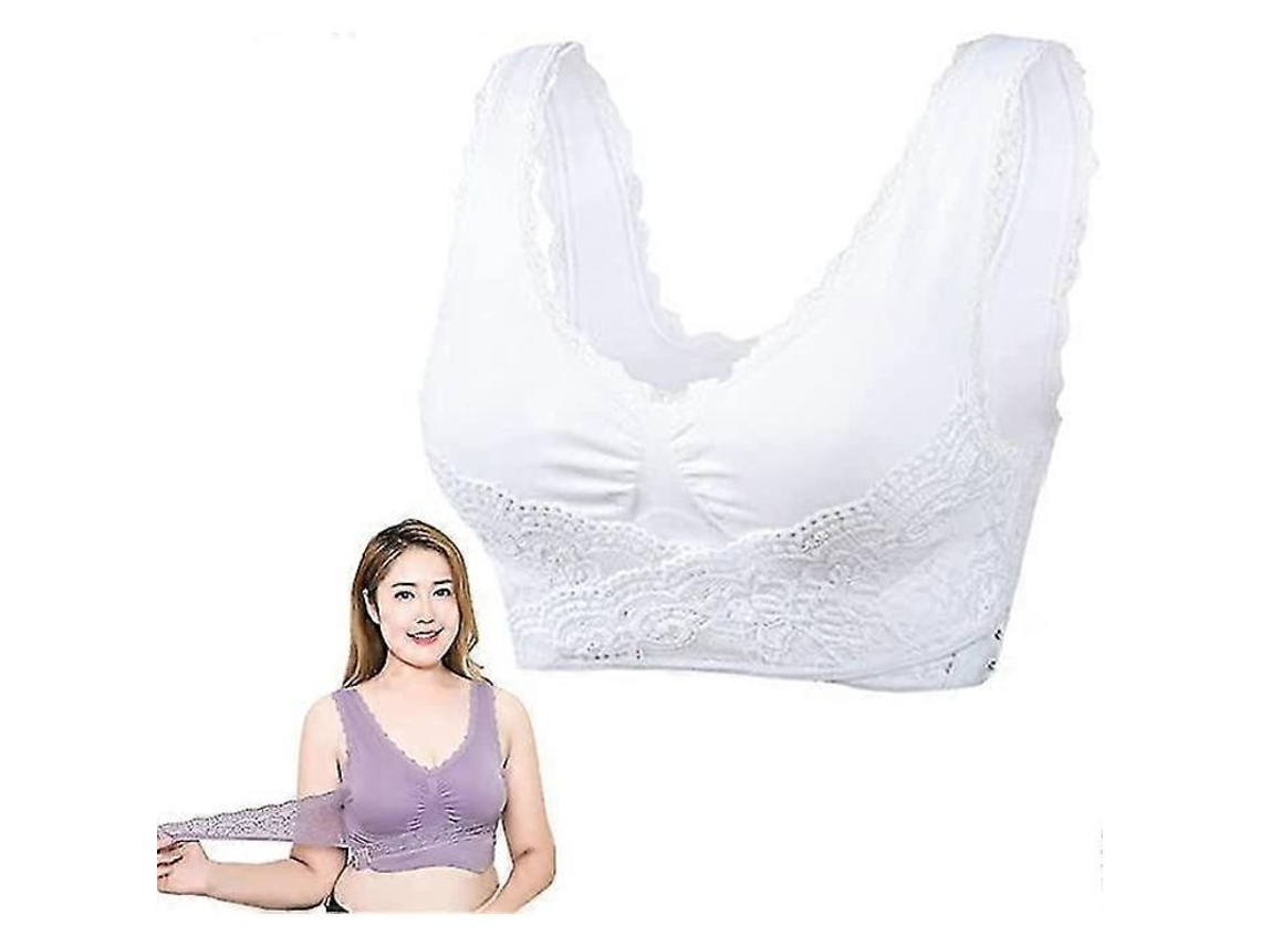 2026-3pcs Brassiere Con Turmalina Moldeadora Y Levantamiento Potente, Sin Alambres, Cierre Lateral Cruzado Y Encaje