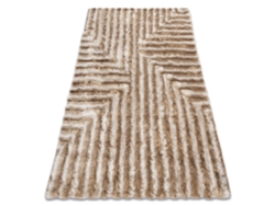 Alfombra Moderno Flim 010-B1 Lanudo, Laberinto - Structural Beige (120 x 160 cm)