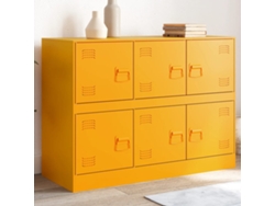 Aparador De Acero Amarillo Mostaza 99x39x73 Cm