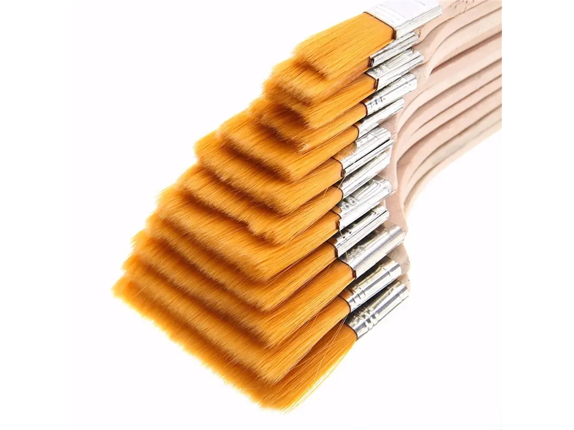 Juego de 12 pinceles de nailon de alta calidad aptos para pinturas acrílicas MDUG