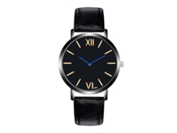 Reloj De Pulsera Hombre Zhoulianfa Dial Oro Rosa Cuarzo Correa Pu Negro