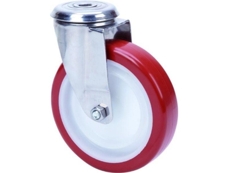 Rueda giratora aguj.m12 inox.20zli125-pol poliamix blanco-poliur.marron liso ALEX