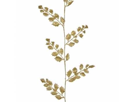 Tallo de hoja de acebo dorado