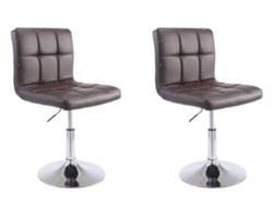 Conjunto de 2 sillones en piel sintética Palma V2 marrón CLP