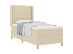 Maison Exclusive - Cama Tipo Box Spring Con Colchón Crema 90 X 200 Cm Tela