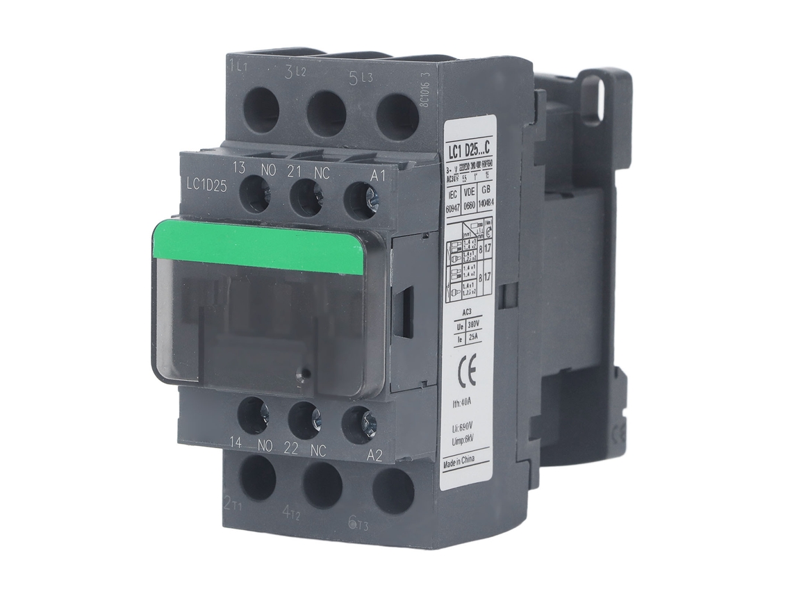 Contactador Ac 25a 1no 1nc Bobina 110v/380v Contactos De Plata Controlador De Motor Lc1d25