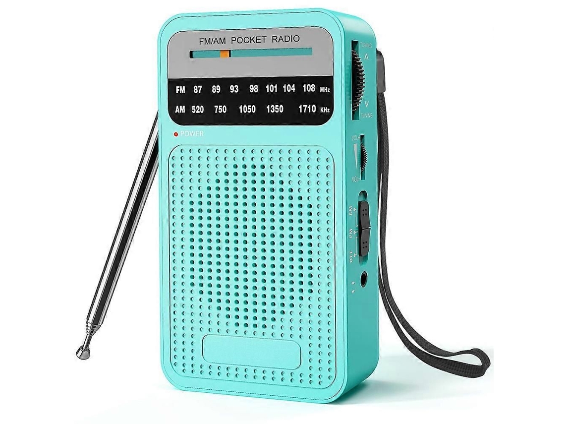 Rádio De Bolso Am/fm, Rádio Transistorizado Com Alto-falante, Entrada Para Fone De Ouvido, Rádio Portátil Para Uso Interno E Externo, Verde.