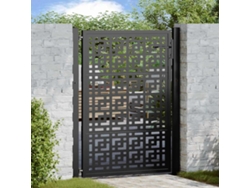 Puerta de jardín de acero negro de 105 x 130 cm con diseño de cruz Wsd166369 Lovely Home