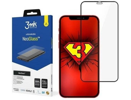 Película Cristal Templado iPhone 12 Pro Max 3MK Full Cover Negro