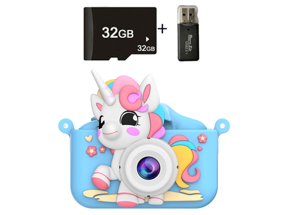 Siurn Cámara Infantil Doble Cámara Azul Pony-hd 32g Lector De Tarjetas