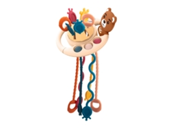 Ats-juguete De Mordisco Con Cuerda Deslizante Para Bebé, Desarrollo De Motricidad Fina, Juguete Sensorial De Silicona, Diseño De Oso Marrón Portátil