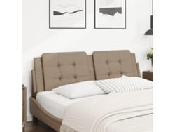 Cabecero De Cama Acolchado Cuero Sintético Capuchino 160 Cm