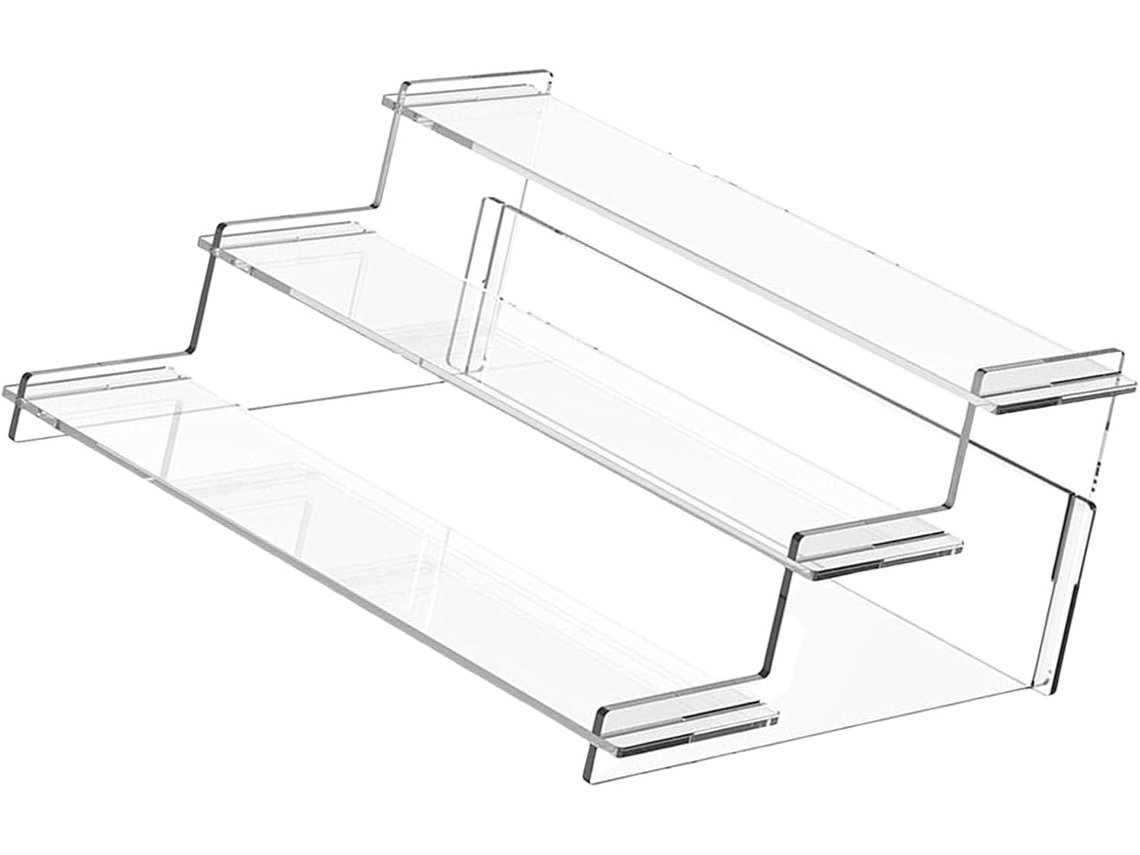 Soporte Apilable De Acrílico Para Perfumes Con Tres Compartimentos, Ahorra Espacio