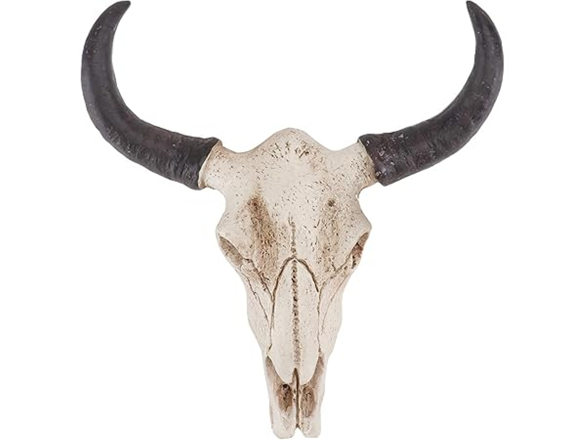 Pared - Escultura De Cráneo De Toro Con Cuernos, Decoración De Pared Con Forma De Cráneo De Resina, Artículo De Halloween, Diseño Ergonómico