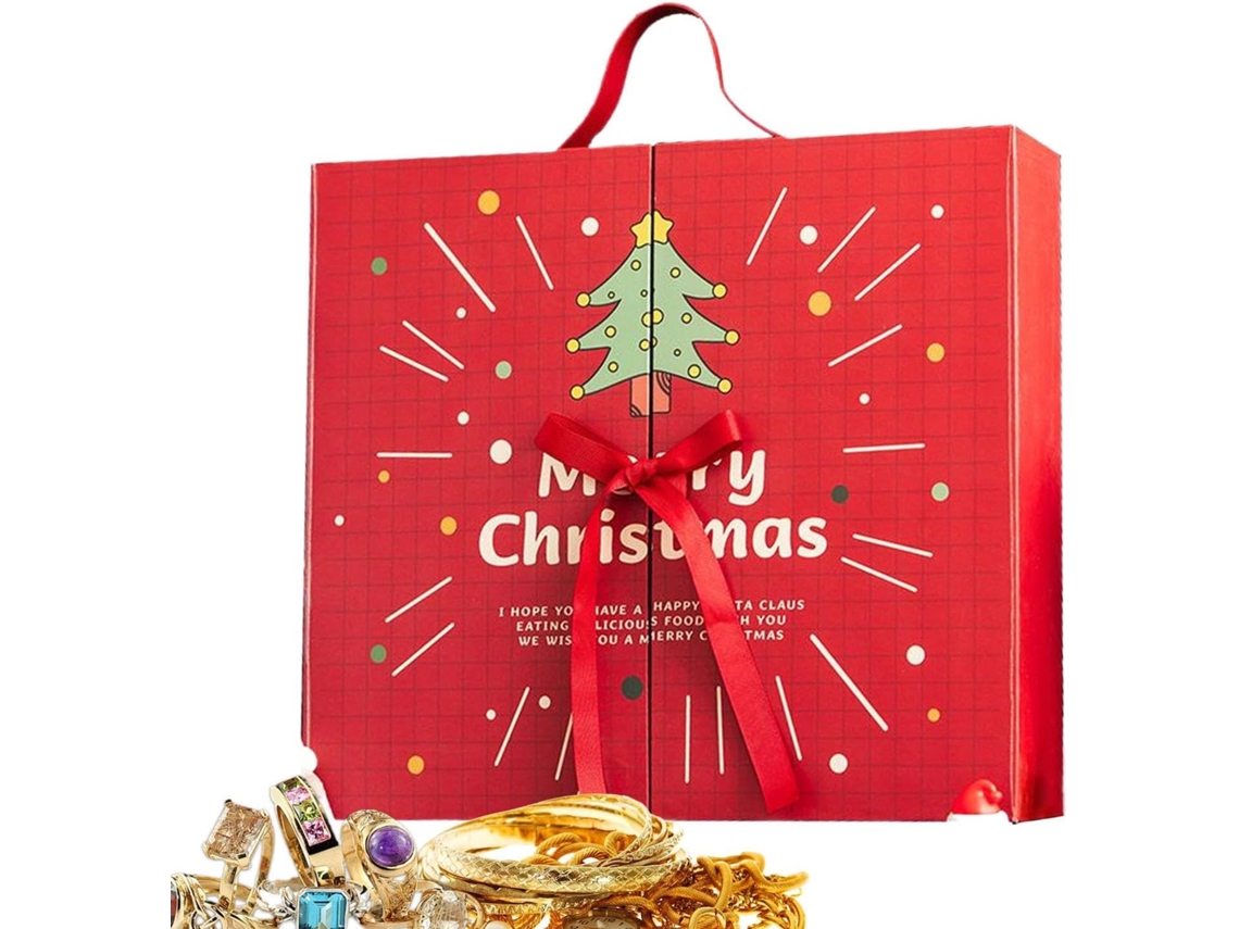 Decoraciones reutilizables para el hogar con 24 días de cuenta regresiva para Navidad, caja para mujeres y bebés.