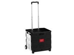 Carrito De La Compra Plegable Relaxdays, Con Asa Telescópica Y Tapa, Hasta 35 Kg, (al X An X F) 99 X 45 X 38 Cm, Blanco