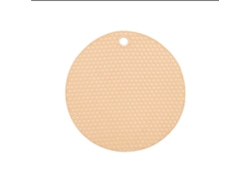 Colador Redondo De Goma, Seguro, Antideslizante, Resistente Al Calor, Lavable, 17,5 Cm, Beige.