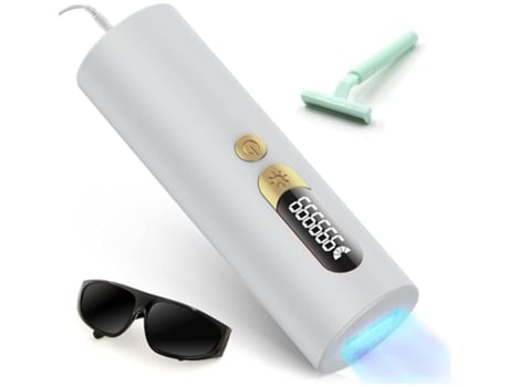 Depilación facial para depilación láser cilíndrica indolora IPL con 2 modos y 5 niveles para uso doméstico Bikini Face Bodywhite AUJEZON