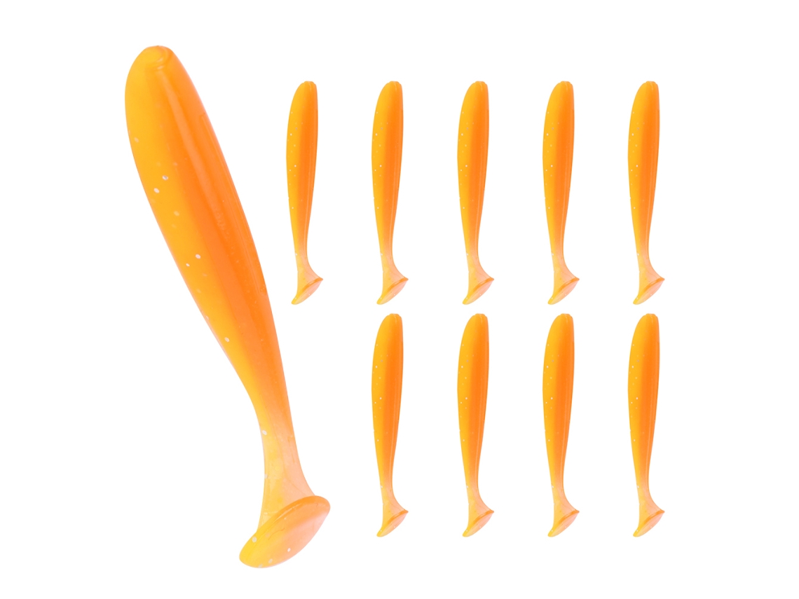 10 Piezas 70mm 2.3g Señuelo Artificial De Remo Con Cola En T Suave De Simulación Para Pesca