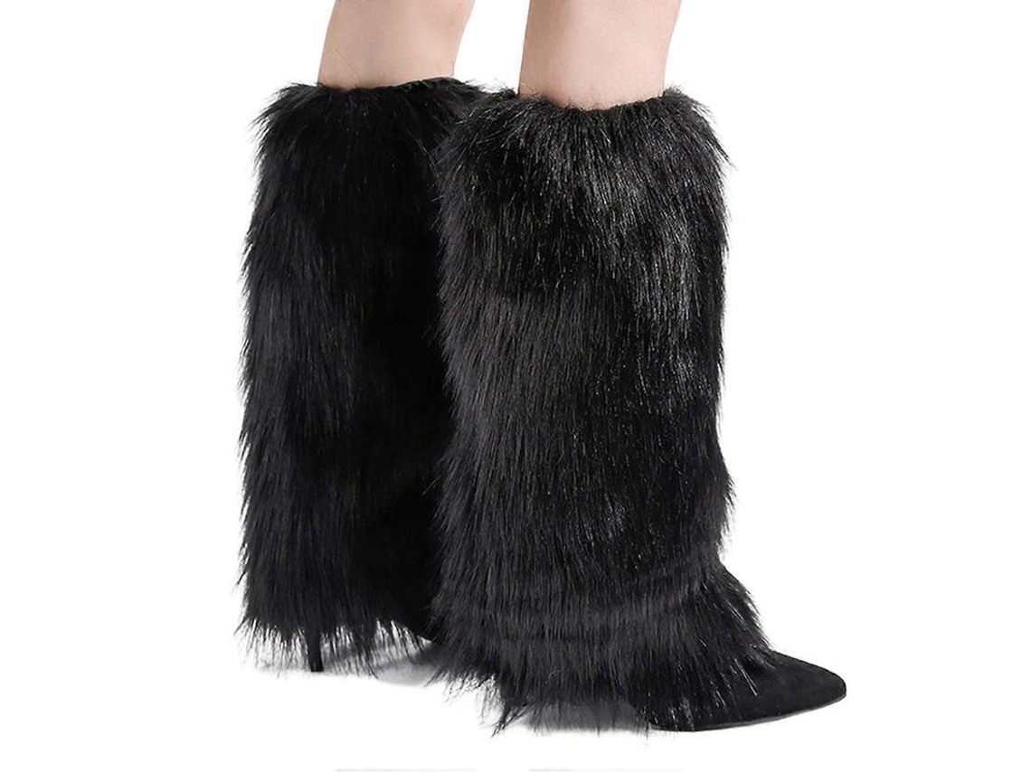 Calentadores de piernas de piel sintética para mujeres y niñas, modelo 2026, suaves y mullidos, ideales para el invierno y el otoño.