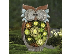 2026-figura De Búho Para Jardín Con Luz Solar, Resina Impermeable, Decoración Exterior Para Patio Y Jardin