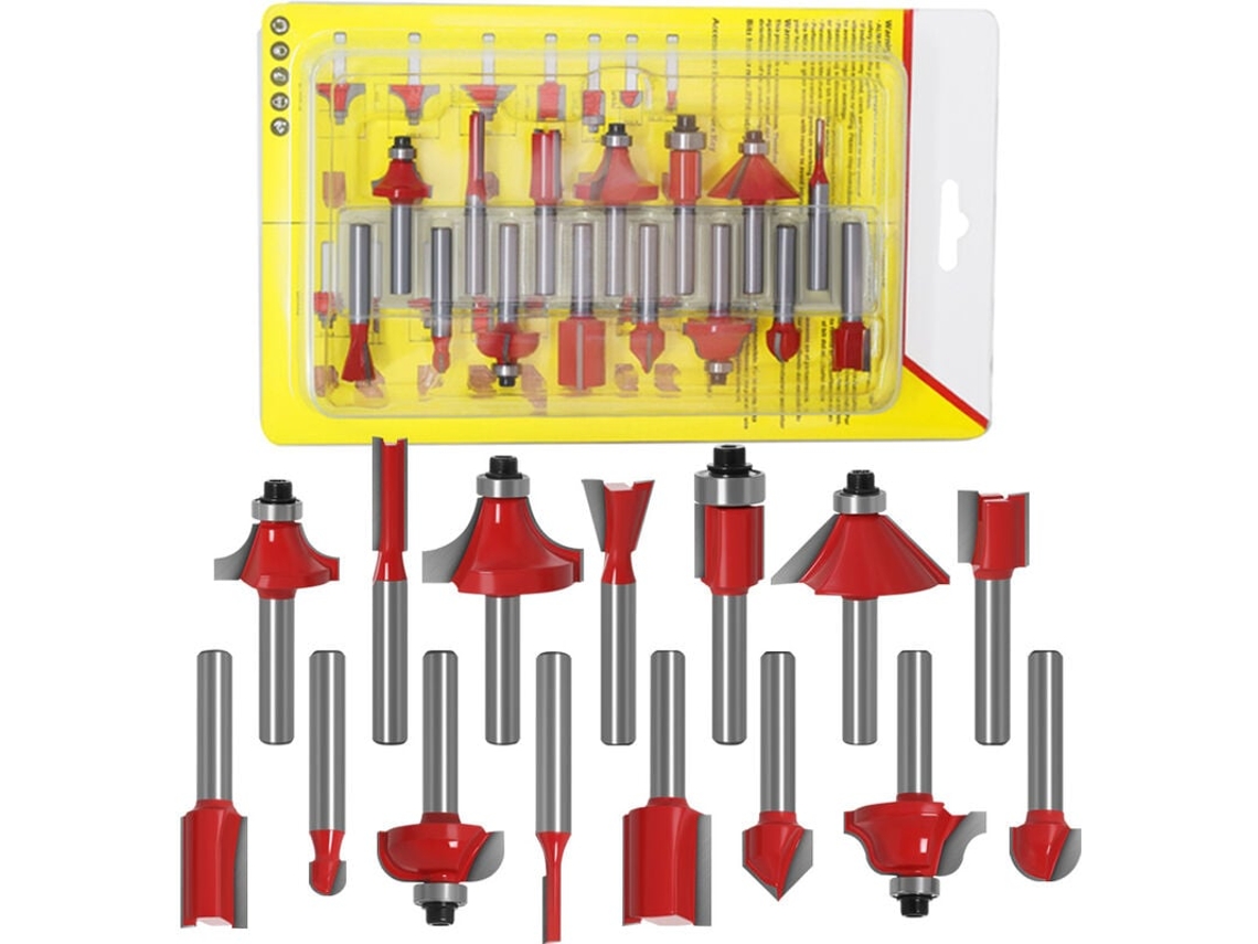 Juego de brocas para fresadora de corte de madera, broca redondeada para corte de radios y líneas rectas, ideal para diversas necesidades.
