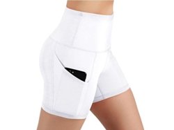2026-pantalones Cortos Deportivos De Mujer De Cintura Alta Con 2 Bolsillos Laterales Para Yoga Ejercicio Y Fitness