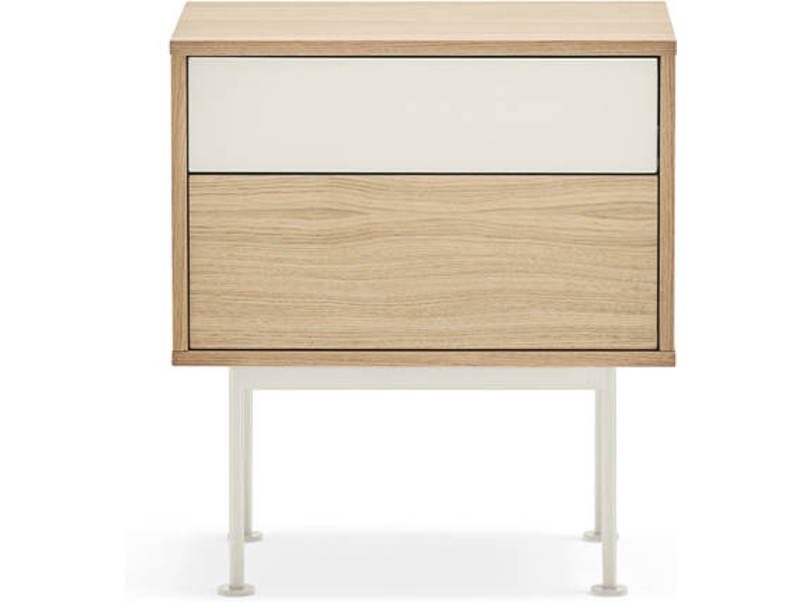 Mesita de Noche BAZAR MONDIALE Yoko (Beige  - MDF y Metal - 52x35x54 cm)