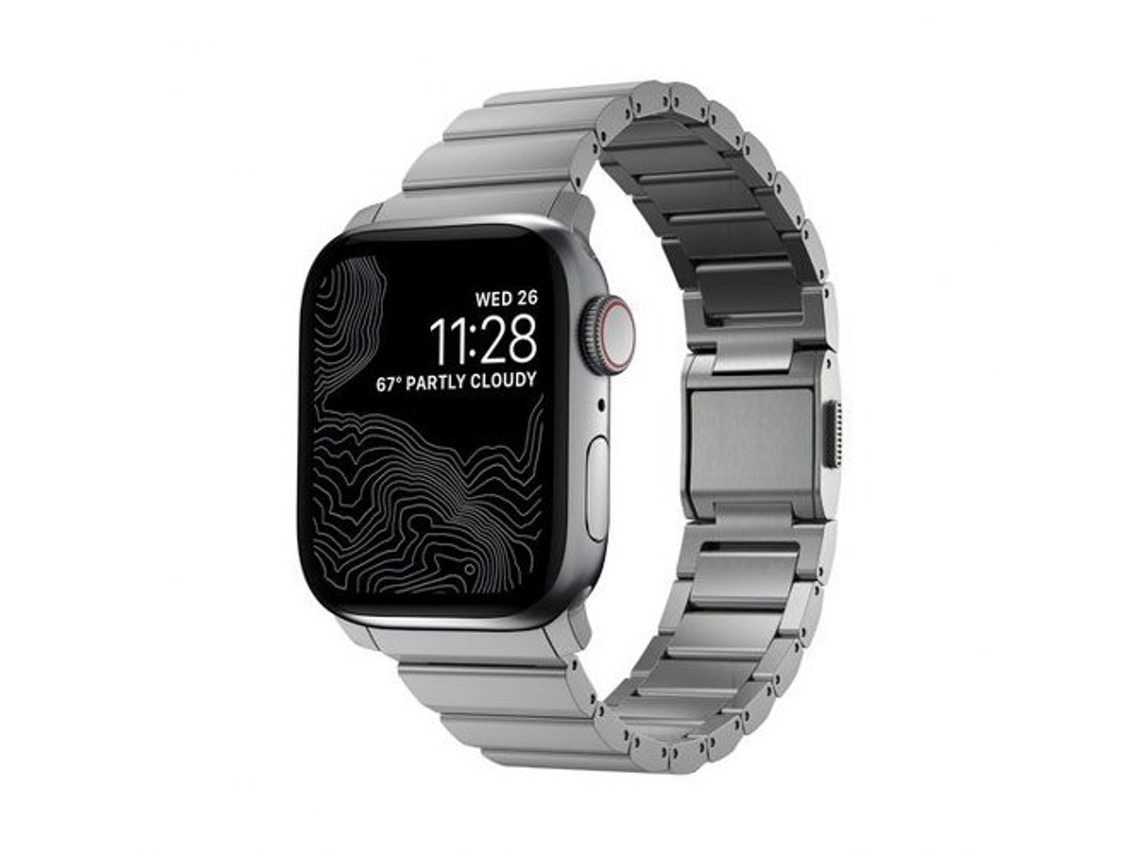 NOMAD Correa de titanio para Apple Watch V2 6-9 SE Plateado