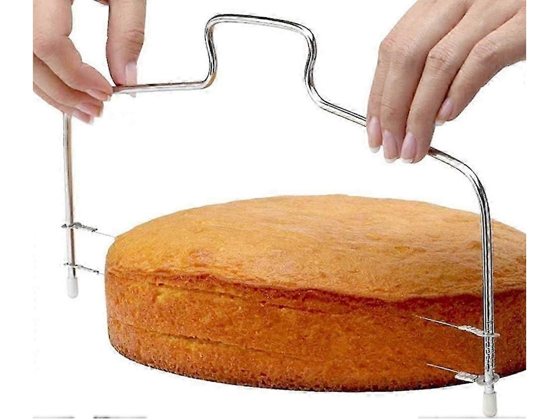 Cortador de pasteles plateado / Separador de pasteles / Base para pasteles