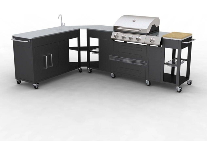 vidaXL Barbacoa parrilla de gas 4+1 quemadores