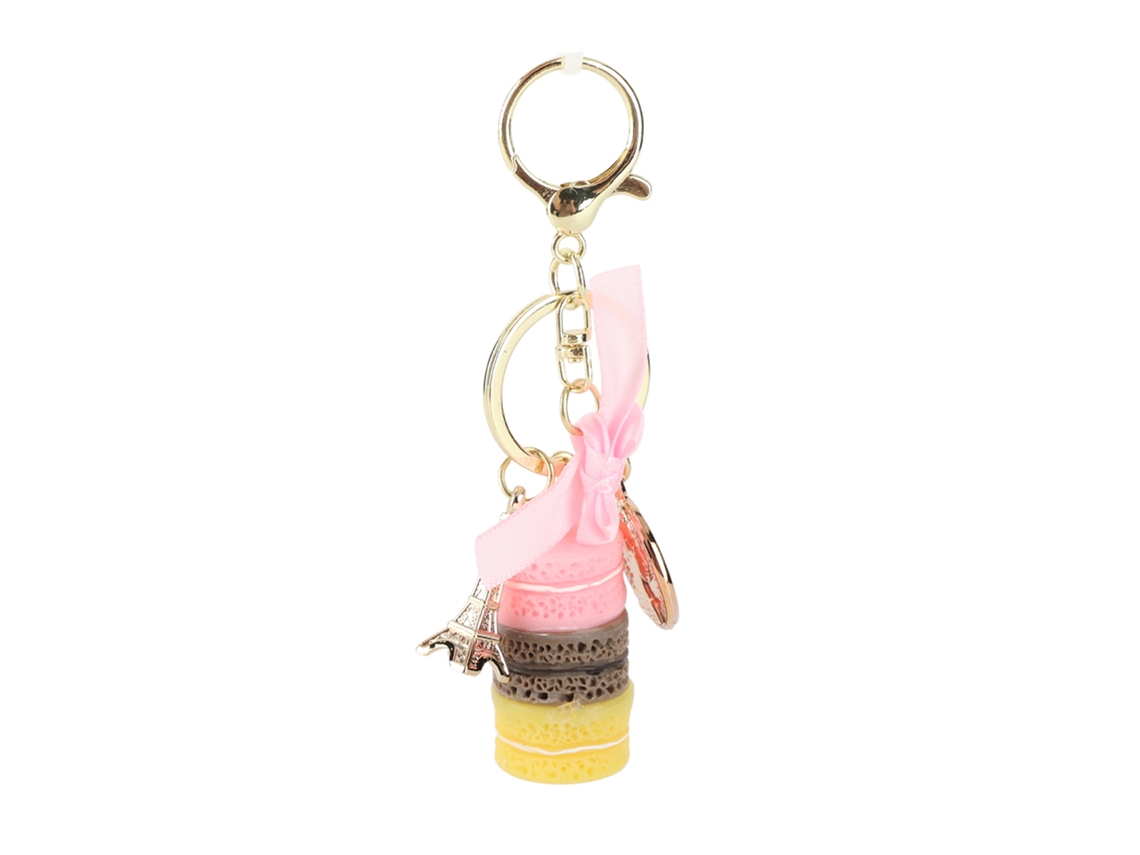 Lindo Llavero Colgante De Torre Eiffel De Pasta Rosa Colorida Para Bolso, Coche Y Mochila - Regalo