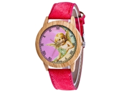 Reloj De Pulsera Unisex Zhoulianfa Con Estampado De Querubines Y Correa De Mezclilla Roja.