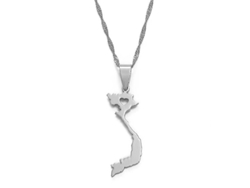 Collar Con Colgante De Vietnam Para Mujer Y Hombre, Joyería De Oro, Cadena Con Mapa De Vietnam 005221