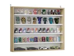 Vitrine Parede Madeira Portas Vidro Deslizantes 80x9,5x60 Branca Natural