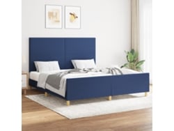 Cama Sin Colchón Tela Azul 160x200 Cm