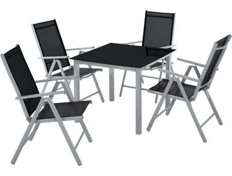 Conjunto de Sillas de Jardín TECTAKE (Gris - Aluminio - 86.5x86.5x73 cm)