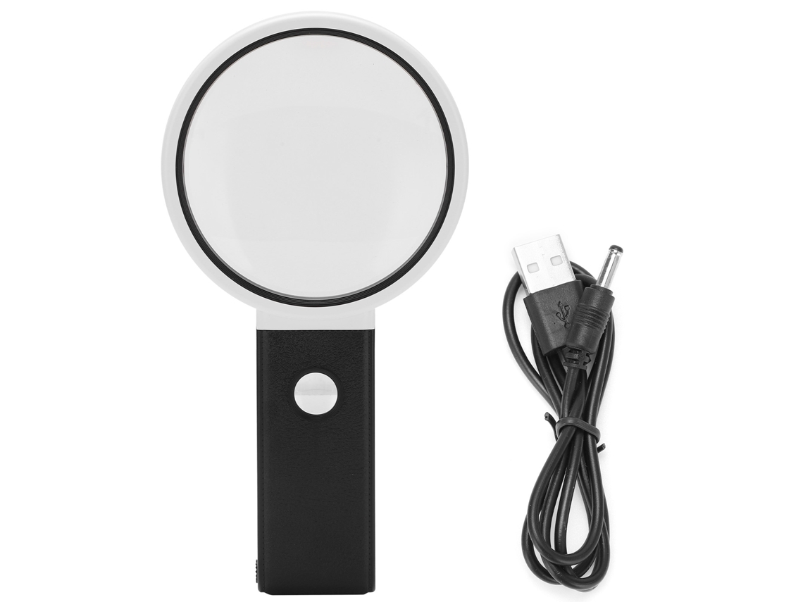 Lupa Plegable Portátil Th-7018-c Con Luz Led, Aumento De 3,5x A 25x Para Lectura Y Detalles.