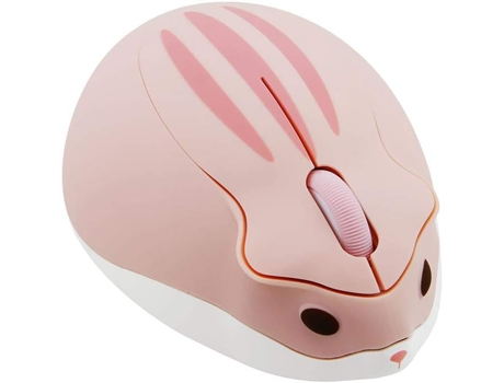 Ratón ELKUAIE Inalámbrico 2.4 Ghz Forma De Hámster Silencioso USB Inalámbrico Rosa