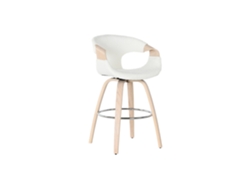 Taburete Madera Poliester Blanco 55,5x52,5x92,5cm