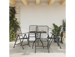 5 Piezas Conjunto De Jantar Para Jardim Rede De Metal Antracite Dkd Home Decor